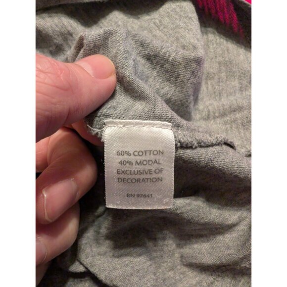 J Jill Gray Lace Trim V-Neck 3/4 Sleeve Top Size M Cotton Modal Soft Casual - Picture 5 of 5